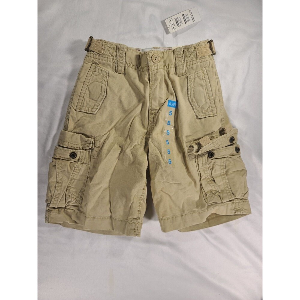 The Children's Place Boys Size 5 Khaki Cargo Shorts NWT